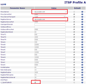 OBi 110 ITSP Profile SIP Settings
