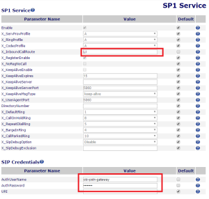 OBi110 SP1 Service Settings