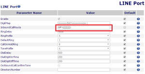 OBi110 LINE Port Settings